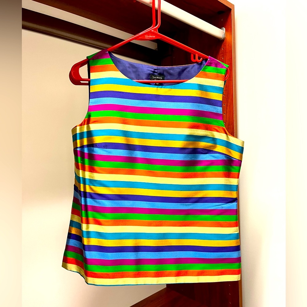 100% silk rainbow design tank